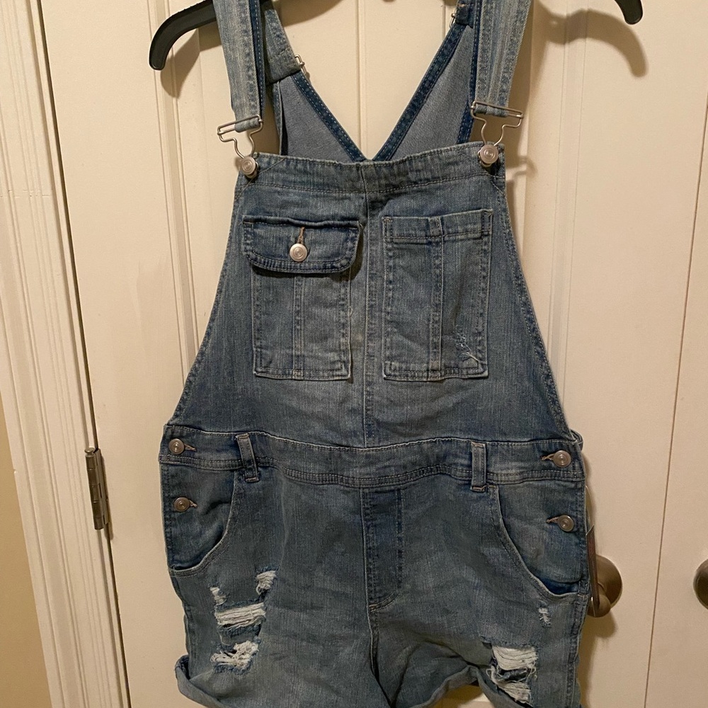 No Boundaries Women's Denim Overalls -Size XL